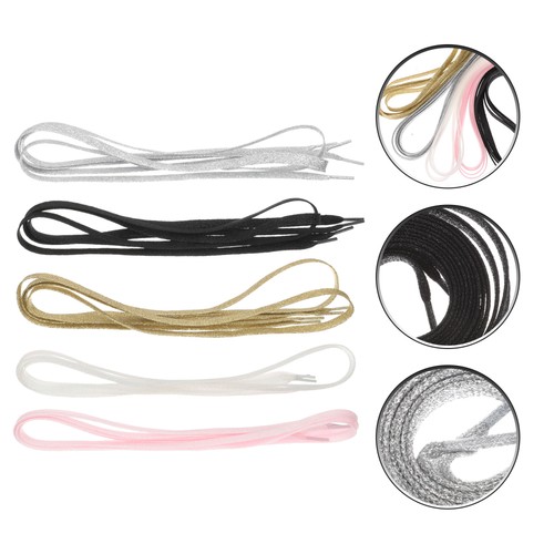 5 pares de cordones planos de encaje con brillo de metal para zapatos deportivos cordones luminosos - Imagen 9 de 12