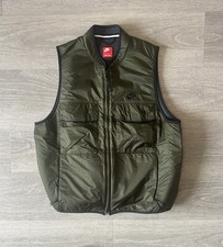 Nike Tech Fleece Vest Mens size Medium Khaki Green Running Utility Jacket Gilet 