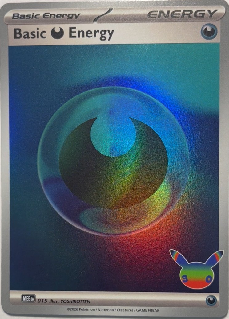 Basic Darkness Energy 015 Common 30th Celebration Pokemon Holo Near Mint