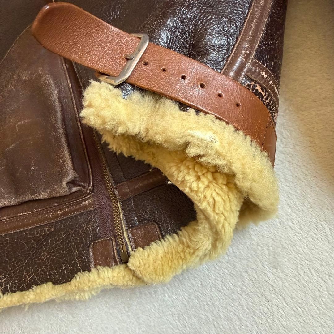 Buzz Rickson's B-Flight Sheepskin Jacket Brown 40… - image 11