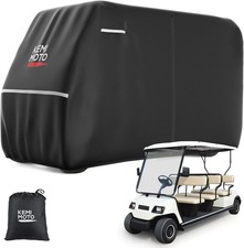 KEMIMOTO 600D Waterproof Golf Cart Cover Universal 6-Seater Black Heavy Duty