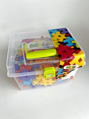MELI MAXI stabiler Travel Box 110 Teile bunt in Plus Plus Form NEU & Original