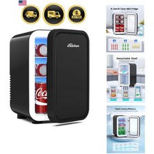 Mini nevera, refrigerador pequeño de 6 litros / 8 latas para dormitorio, coche, oficina y hacer...