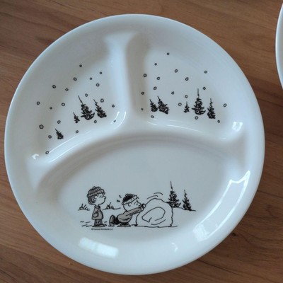 Corelle Snoopy Trennplatten-Set, 3 Stück, 10,2 gehärtetes Glas, hergestellt...