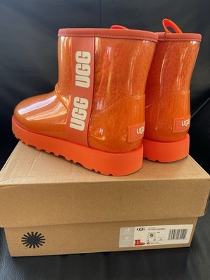 UGG Women s Classic Clear MINI Waterproof 1113190 Orange US6  New With Box Boots
