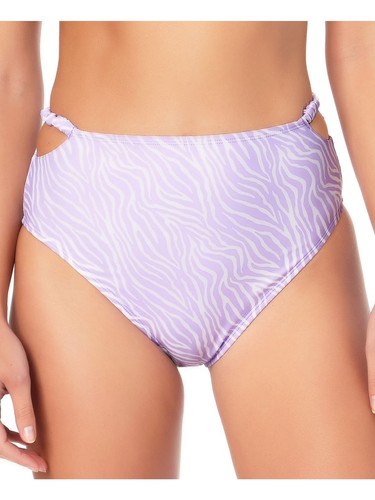 California Waves Women's Purple Stretch Smocked High Waisted Swimsuit Bottom M - 第 4/9 張圖片