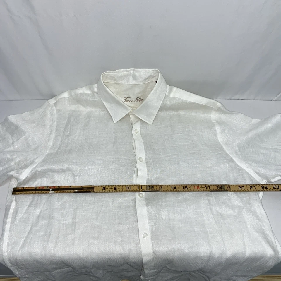 Tasso Elba Men’s Button Down Linen Shirt Size 15- 15.5 L12 - Image 4 of 4