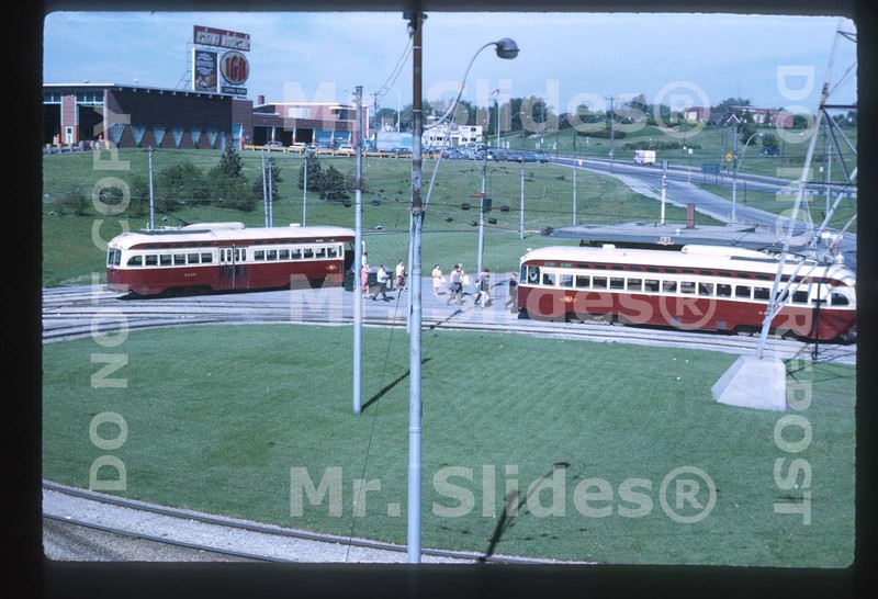 Original Slide Streetcar/Tram  TTC Toronto PCC 4449 & PCC In 1969