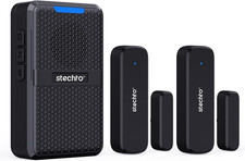 Wireless Door Chime, 600ft Range 2 Magnetic Door Alarm Sensor 1 DoorBell Plugin