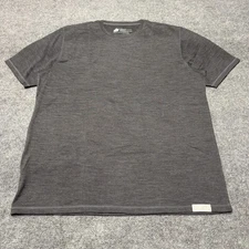 Woolly 100% Merino Wool Lightweight Short Sleeve Shirt Men XL Heather Gray Crew