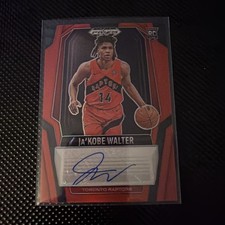 Jakobe Walter 2024 Panini Prizm Black Sensational Signatures Red /99 Rookie Auto
