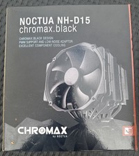 Brand New Noctua NH-D15 Chromax Pure Black CPU Cooler with Dual 140m Fans