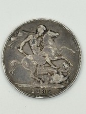 1895 Crown Queen Victoria British Silver Coin Great Britain