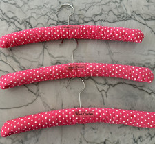 Vintage Padded Hangers Work Clothers Red and White Polka Dot Lot Of 3