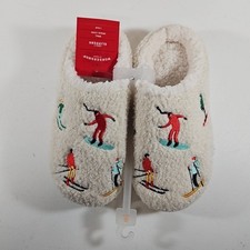 Wondershop Target Adult Slippers Small W 5/6 Off-White Skier Scuff NEW