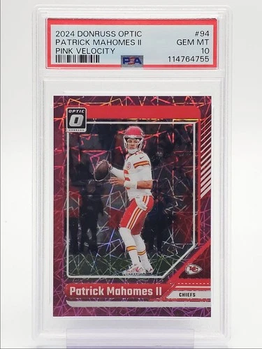PATRICK MAHOMES II 2024 DONRUSS OPTIC PINK VELOCITY /80 PSA 10 Q0004
