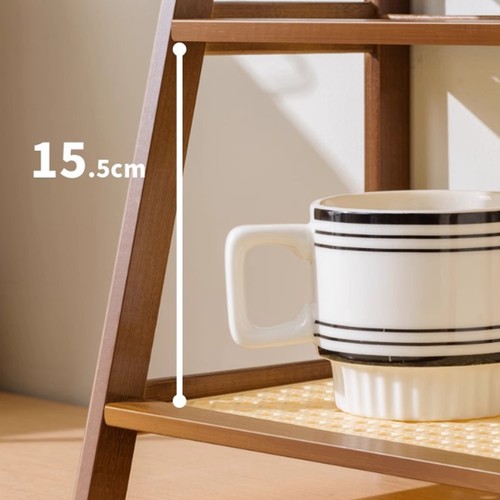 Portaspezie 2 Livelli Stazione Caffè Organizer Scaffale in Legno Portaoggetti per Cucina - Foto 10 di 21