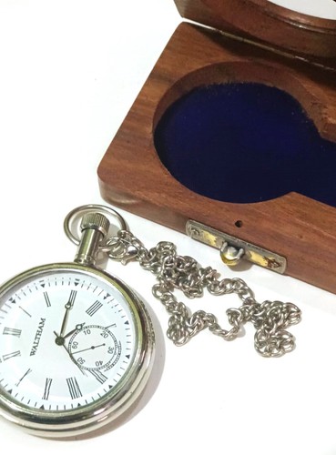 Reloj Bolsillo Clásico Náutico Latón - 2" Estilo Elgin Antiguo Coleccionable - Imagen 6 de 9