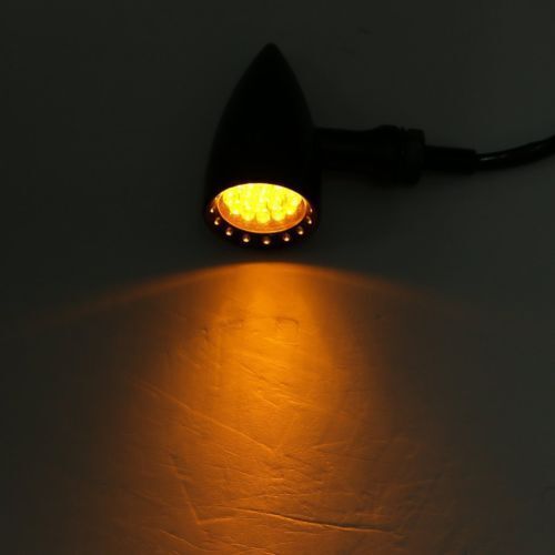 Motorcycle Turn Signal Driving Lights with Fork Mount Brackets 12V Amber 4PCS - Picture 2 of 12