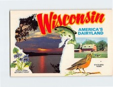 Postcard Americas Dairyland Wisconsin USA