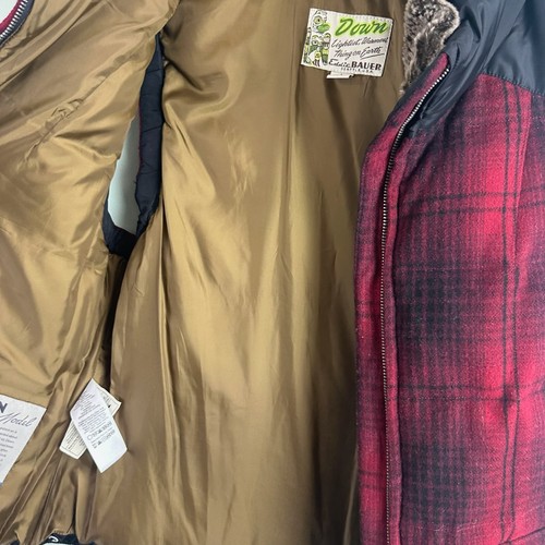 Eddie Bauer Down Vest LG Wool Plaid Puffer Jacket Buffalo Plaid Goose Down Yukon - Picture 9 of 16