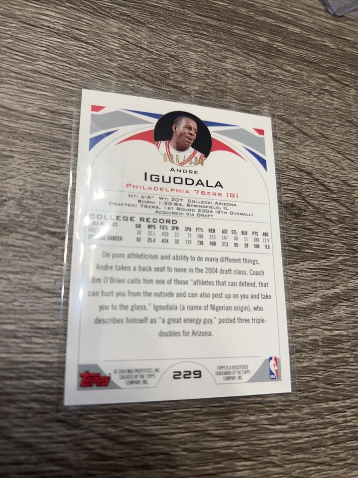 Andre Iguodala Rookie Card Topps Numbered 096/500 - Image 2 of 2