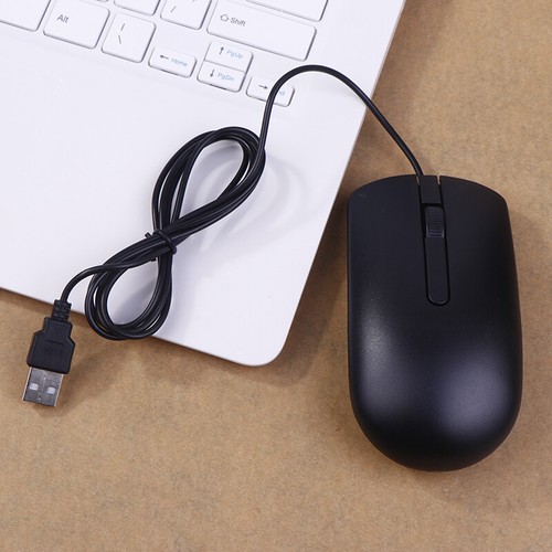 NEW FOR MS116 Optical Reliable Wired USB Mouse Scroll Wheel 2 Buttons Black - Afbeelding 8 van 11