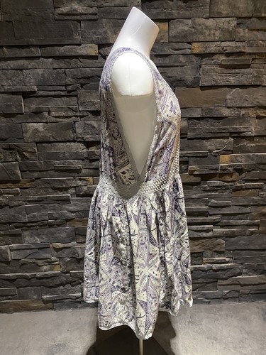Golden By TNA Boho Mini Dress Size M Purple And Gray NWT Aritzia Peasant Cottage - Picture 3 of 7
