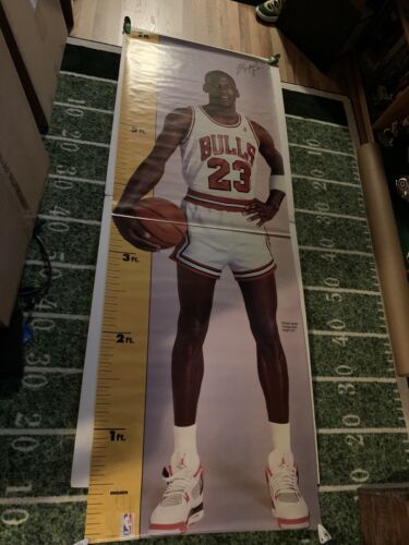Vintage Michael Jordan Life Size NBA Measure Up Poster 1987