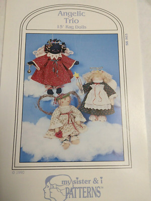 Sister & I SR503 Angelic Trio 15'' Rag Dolls Angel Craft Sewing Pattern Christmas