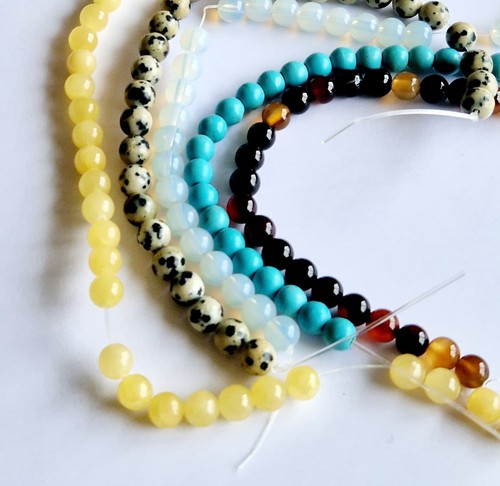Semi Precious Gemstone Beads Craft Stones - 6mm Round - x5 short 7.5inch strings - Picture 3 of 13