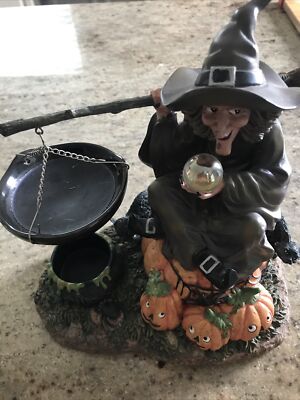 Yankee Candle WITCH 9'' Wax Tart Burner Pumpkin Cats Broom Halloween 1128334
