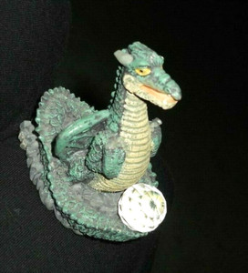 Resin Figurine - Dragon with crystal.  Great condition.  No markings. 