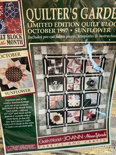 JoAnn Fabrics Quilters Garden October 1997 Mum Quilt Block of the Month BOM New