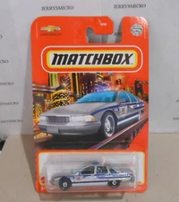 MATCHBOX CITY SERIES CHEVY CAPRICE CLASSIC POLICE IN SILVER #67/100