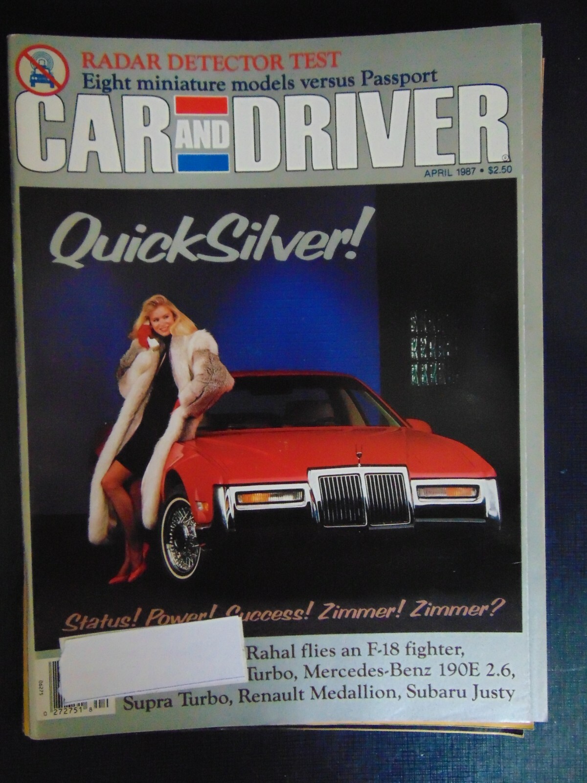 CAR and DRIVER Magazine April 1987