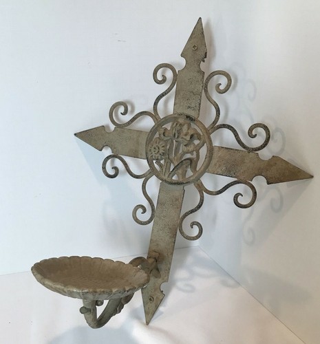 Aplique de pared de metal vintage, rústico, soporte para velas - Imagen 9 de 10