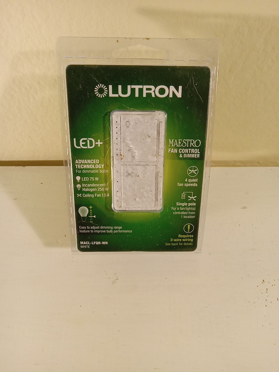 Lutron Maestro Fan Control & Light Dimmer LED Single Pole MACL-LFQH-WH Free S&H