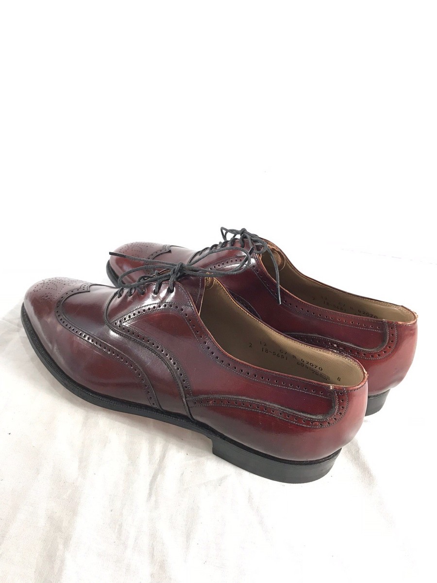 Vintage JOHNSTON MURPHY ARISTOCRAT Oxford Burgundy Leather Made in 