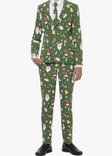 OppoSuits 14Y Christmas 3 Piece Suit SantaBoss Santa Candy Cane Tie Blazer Pants