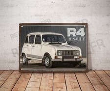 Plaque métal vintage renault 4 Enseigne Garage Décoration R4 Déco atelier