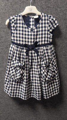 Jasper Conran Junior gewebtes Karo & Schleife Kleid Alter 3-4 LN052 MM 14
