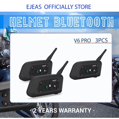 EJEAS V6Pro Motorradhelm Bluetooth Intercom Headset 1200 Vollduplex Interphone3X