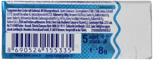 Kompakter zuckerfreier Minzgummi - 20 Packungen mit kohlensäurehaltigem Geschmack, je 100 Stück - Bild 3 von 4
