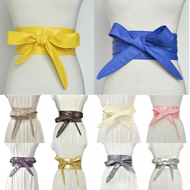 Soft Bowknot Belts Bowknot Cummerbund Longer Wide Waistbands Bow