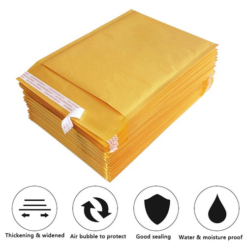 25/50 Packungen Kraftpapier Luftpolster Versandtaschen Gepolsterter Umschlag Versandtaschen Versiegelung Jede Größe - Bild 5 von 23