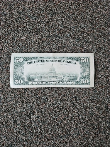 Fancy Serial Number $50 Bill - Picture 2 of 2