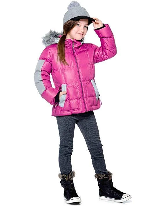 Chaqueta Deux Par Deux Nueva con Etiquetas Rosa Hinchada Tallas 4, 8 Capucha Extraíble Piel Sintética Foto 4 de 4