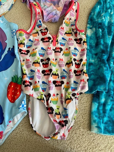 Girls Swimsuit Lot of 5 Sz 10/12 and 12 Plus 1 Cover Up Disney Under Armour NICE - Picture 10 of 12