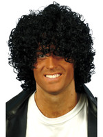 1980Er Schwarze Afro Wet-Look PerüCke FüR Erwachsene MäNner Smiffys Neu